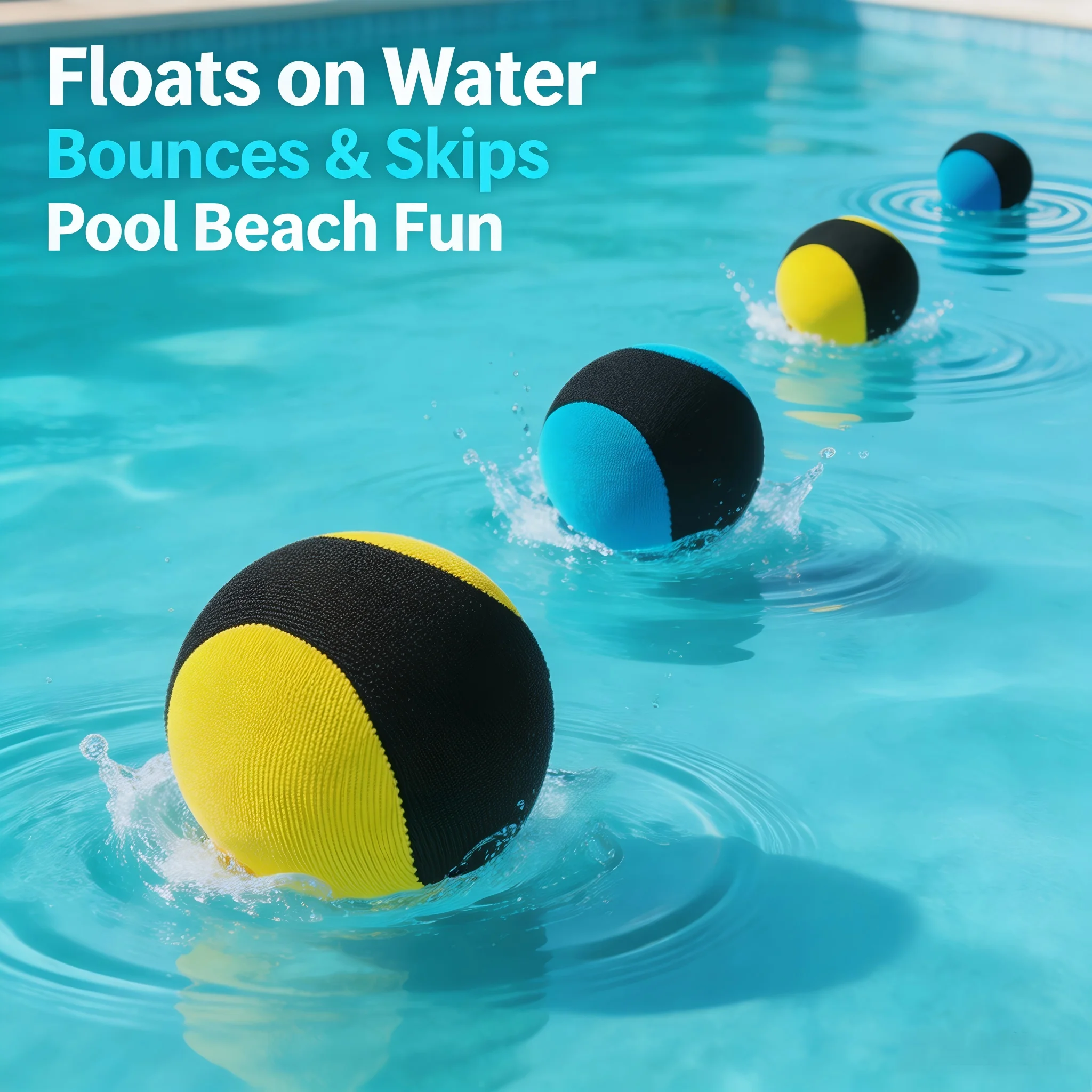 1PC TPR Water Skip Bounce Ball Floating Pool Toy Summer Outdoor Swimming Pool Beach Toy Balls for Kids Adults Water Bounce Ball