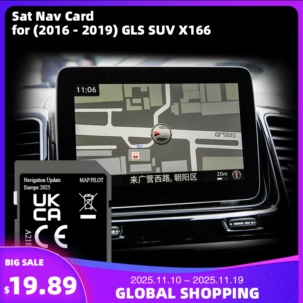 

for Mercedes GLS W166 2016-2019 Car 32GB Navigation SD Card Maps Europe