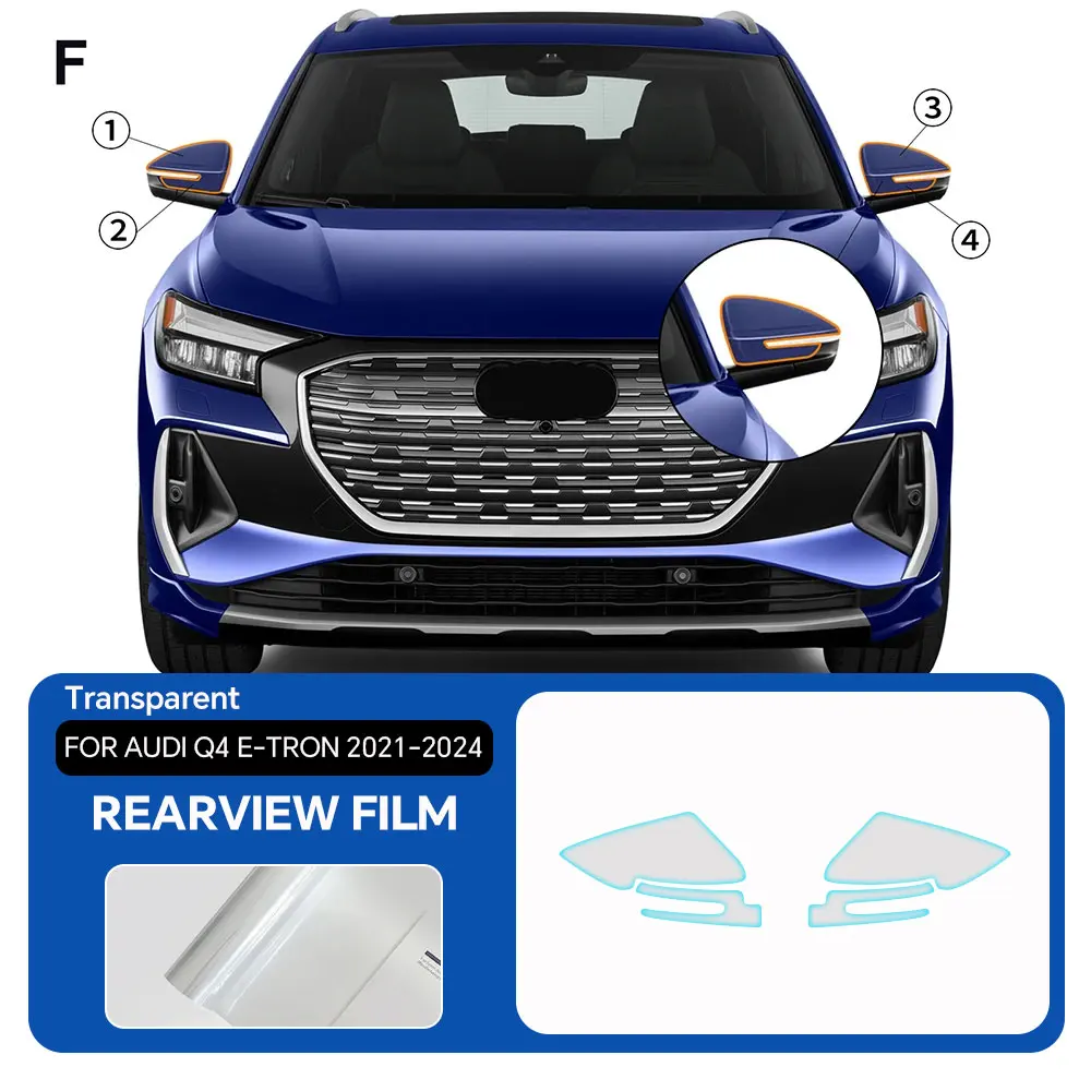 PFCC for Audi Q4 E-TRON 2021-2024 8.5mil Car Headlight Film Precut Paint Protection Film Clear Bra TPU Transparent PPF TPU