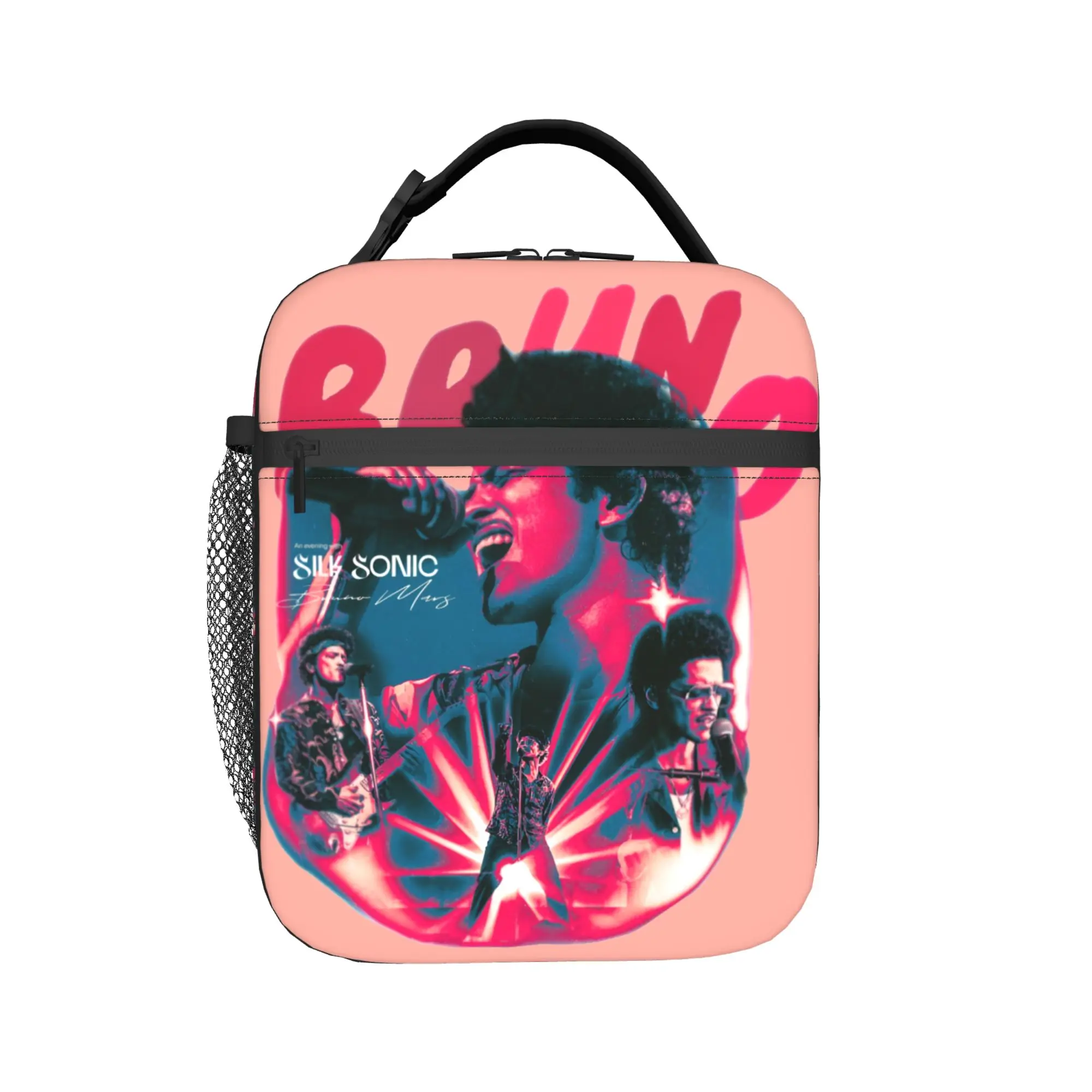 

Custom Bruno Mars Pop Music Insulated Lunch Bag for School Office Heartthrob Leakproof Thermal Cooler Lunch Box Unisex