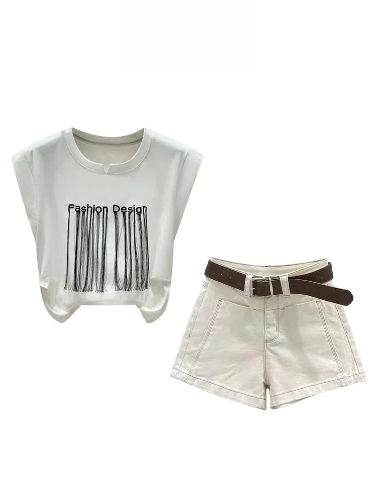 

Summer Chic Sweet And Spicy Women's T-irt Set Unique Top And ort Pants Two-Piece Set Faionable Trendy Work Outfit