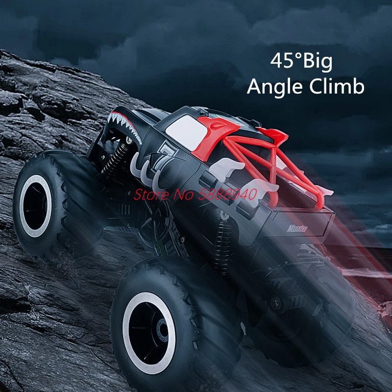 All Terrain Off Road Waterproof 4WD RC Truck Vehicle 2.4G 1:16 Water Land Amphibious Large 360 Degree Rotate Stunt RC Car Toys