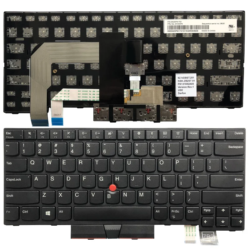 

New US for Lenovo IBM ThinkPad T470 US laptop keyboard back No Backlit