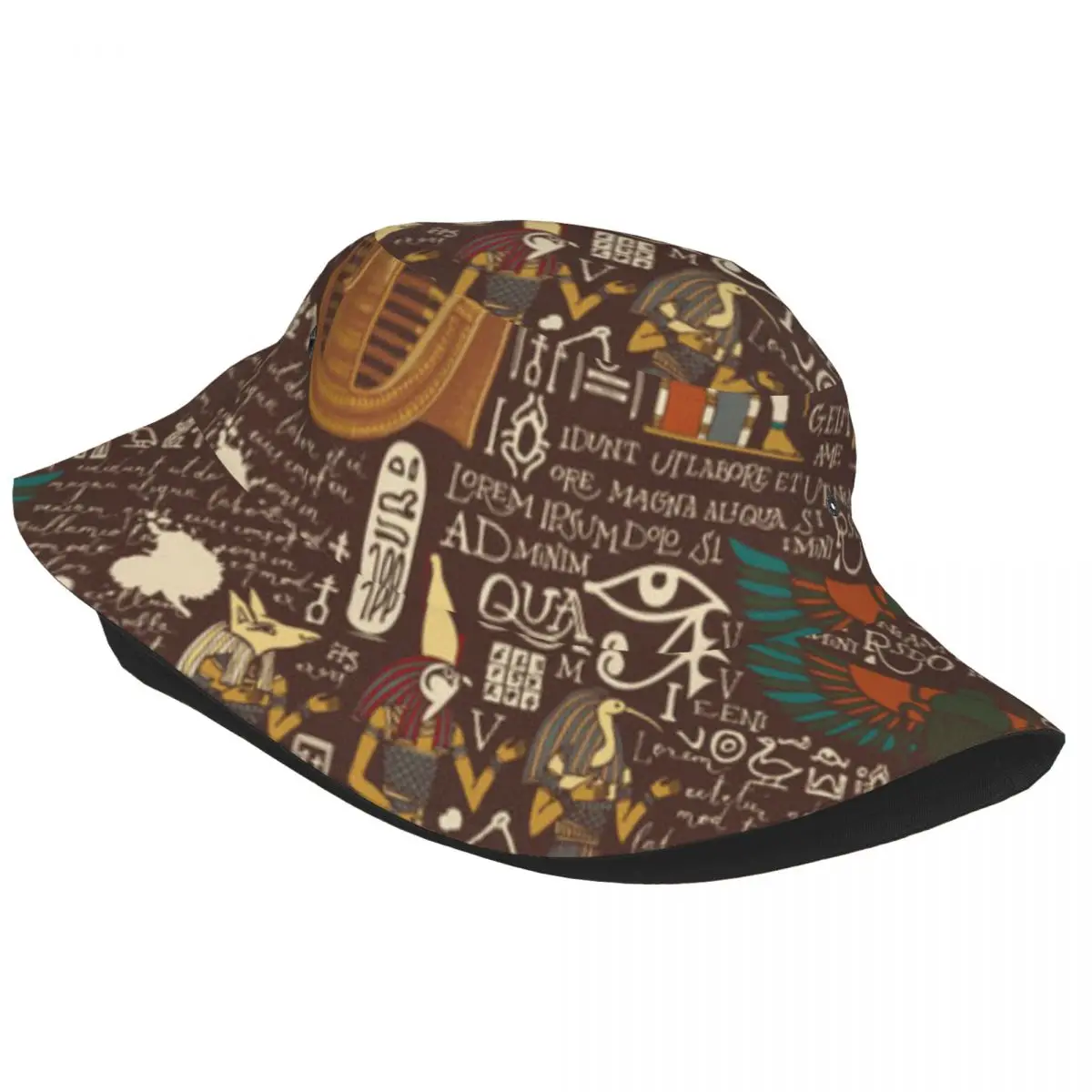 Ancient Egypt Theme Bucket Hat Bob Fisherman Cap Outdoor Travel Sun Visor Fashion Panama