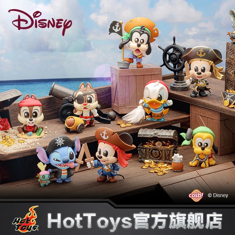 Hot Toys Disney Mickey And Friends Stitch Pirate Version Cosbi Blind Box Mini Collection Figure Cute Decor Kids Birthday Gifts