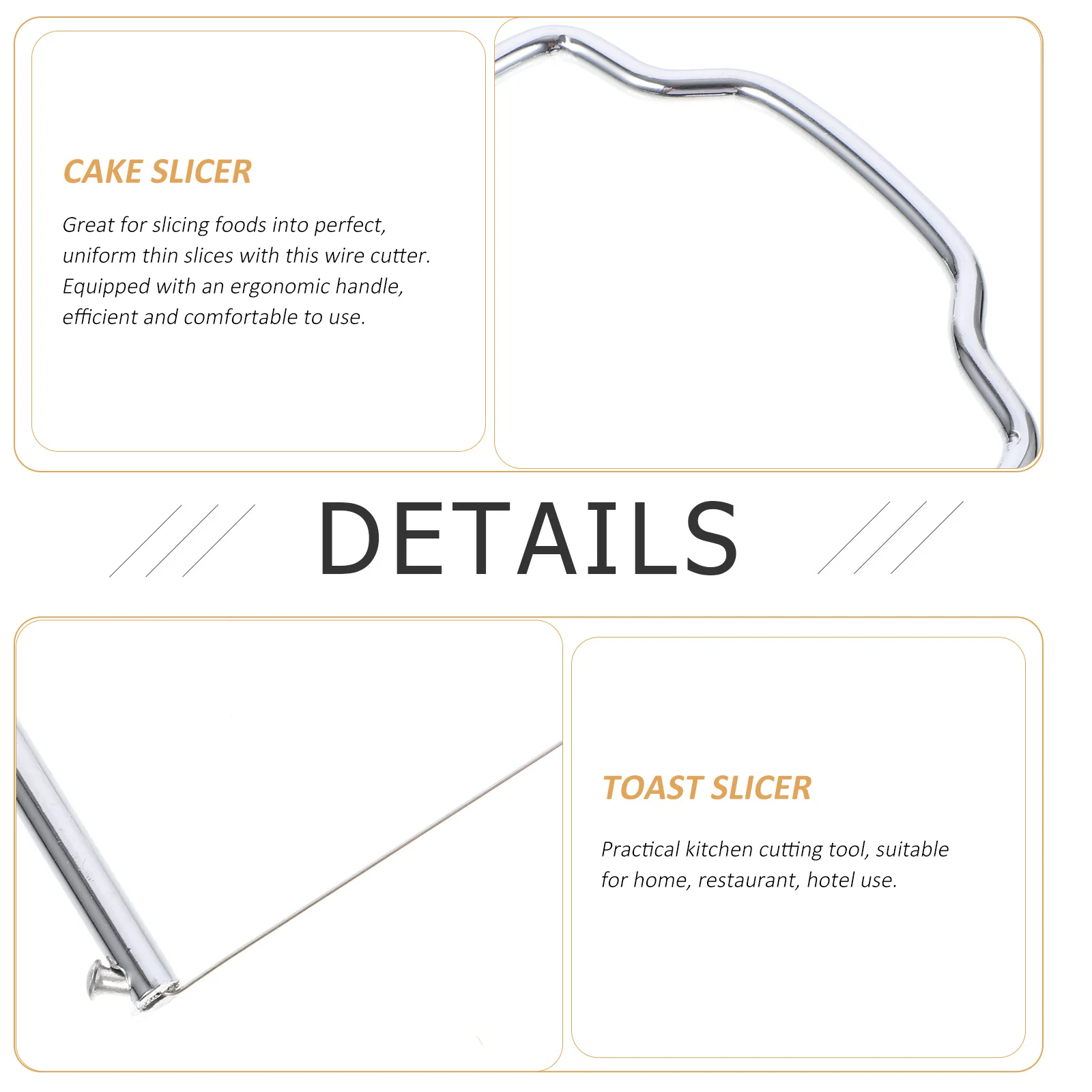 

2pcs Cheese Slicer Stainless Steel Kitchen Tool For Cake Butter Fruit Multifunctional Slicing Ergonomic Handle Easy Storage