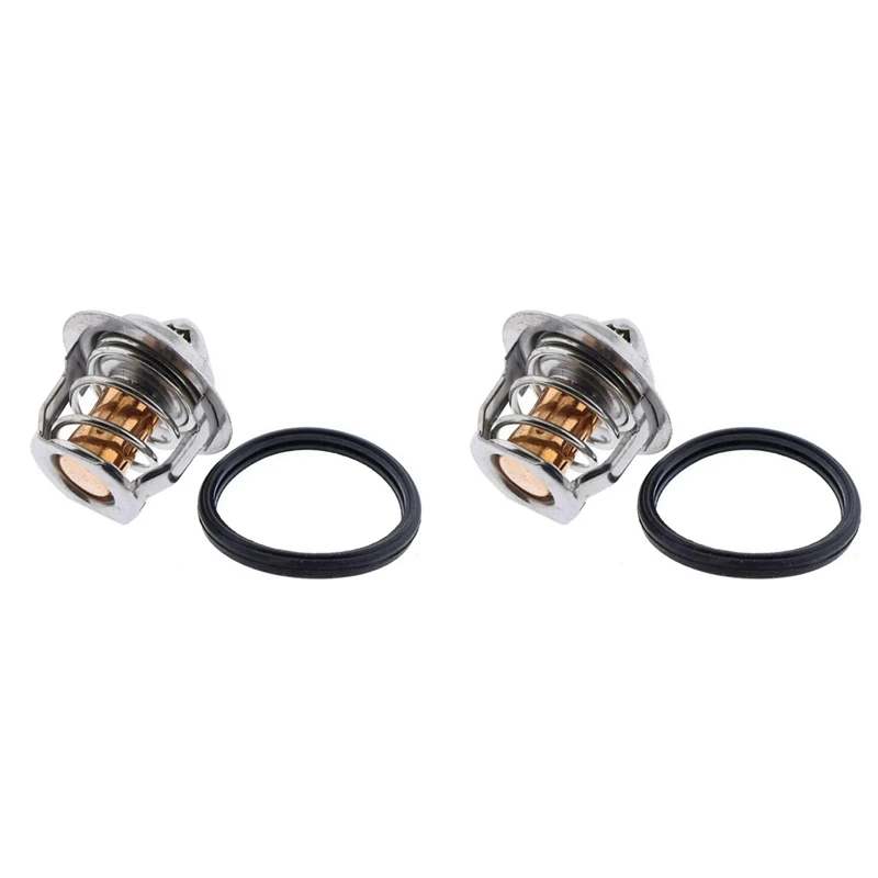 New-2X 19434-73014 71°C Thermostat 160°F With Gasket For Bobcat 463 553 753 763 773 7753 S150 S160 S175 19434-73010 6653948