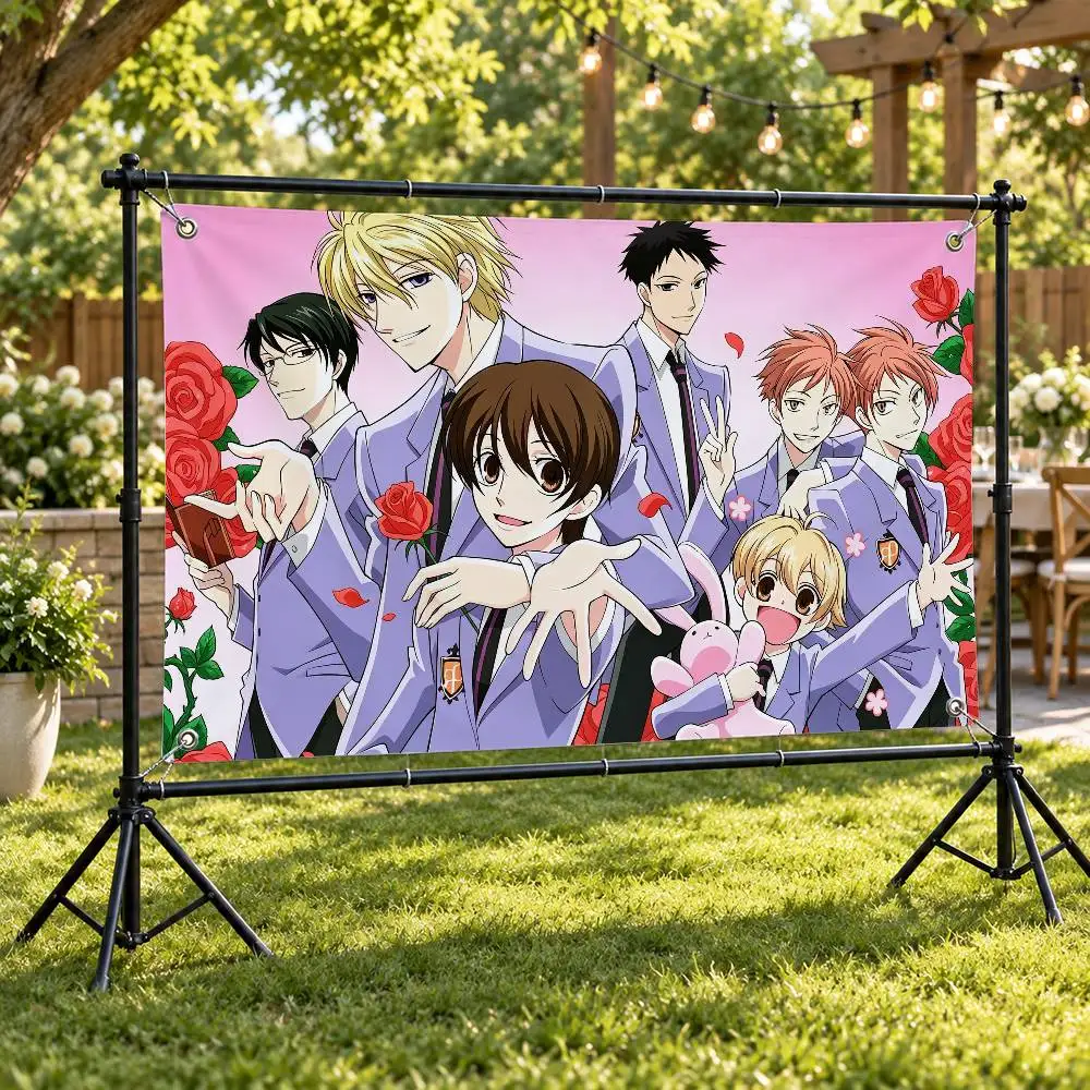 Anime Ouran High School Host Club Aesthetic Wall Tapestry Flag Printed Wall Hanging Living Room Party Outdoor Decor