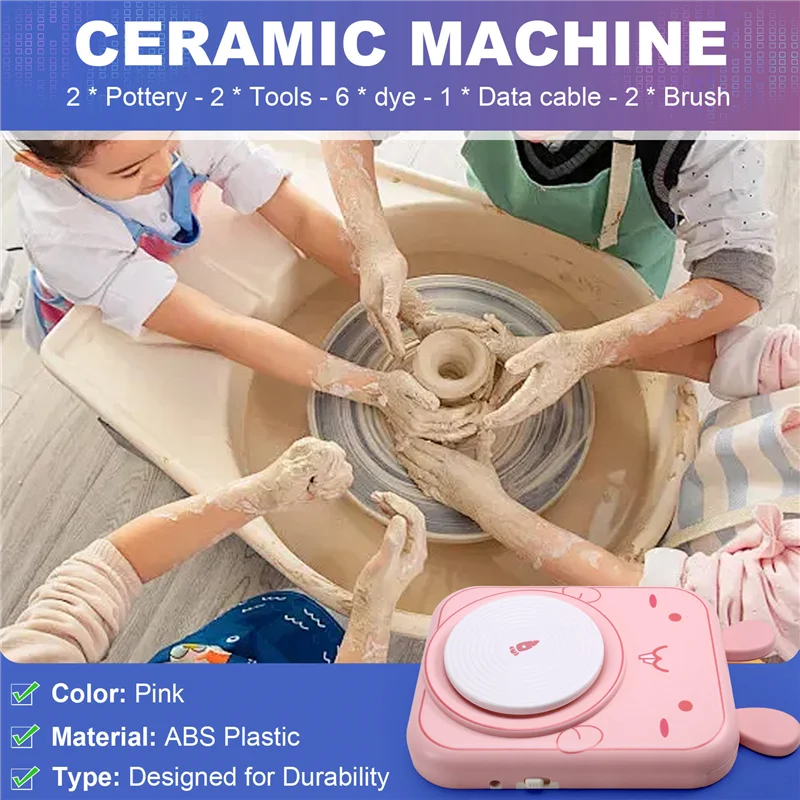 

ABFM-Pottery Wheel Set For Children Aged 9-12-Creative Arts And Crafts, Including Clay And Tools.