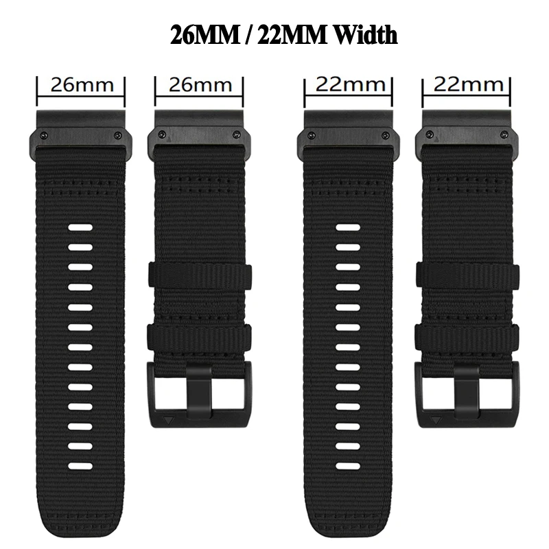 Quickfit Canvas Watch Strap 26mm/22mm for Garmin Fenix 8 7X 7 6X 6 pro 5X 5 plus Enduro 3 Epix pro 2 955 965 Compatible Wristban