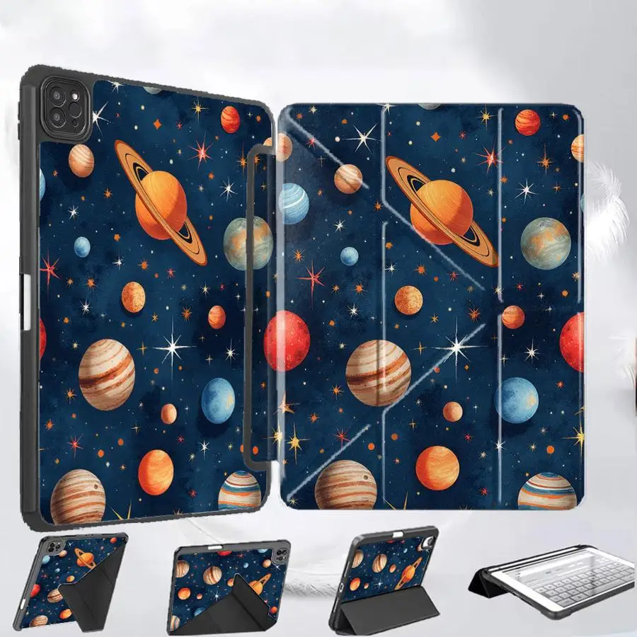 

Чехол-подставка для планшетов iPad Mini 6, 7, Pro 2025, Pro 11-го, 10-го, 9-го, 8-го, 7-го поколений, 12.9 дюймов, Air 4, 5, M3, M2, M4, 11 дюймов, Cosmic Planet