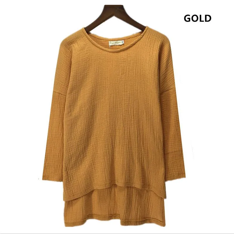 Autumn Women Vintage & Casual blouse comfortable loose casual cotton linen shirts women Spring blouse tops blusa mujer moda 2026