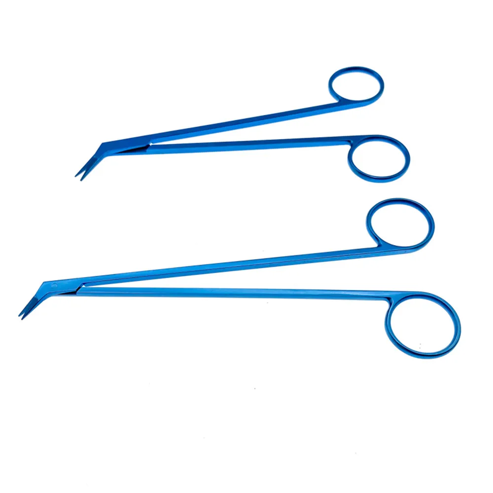 

Titanium Angle Vascular Scissor 45° Crown Angled Blunt tip Micro Surgical instrument micro Vascular Scissor