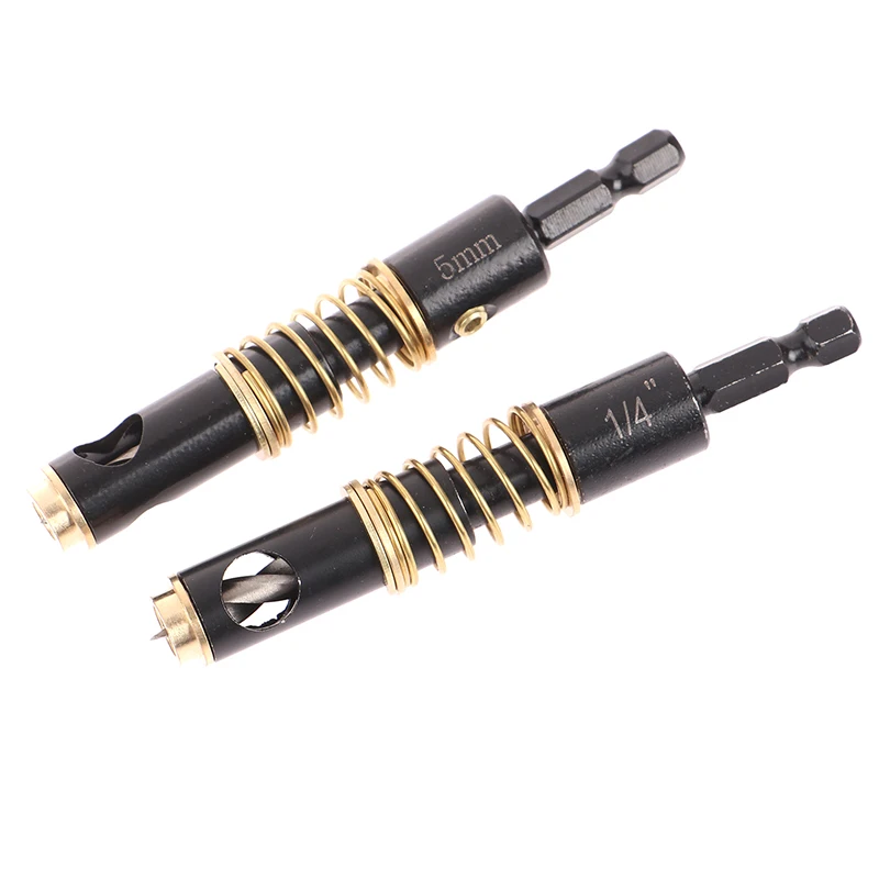 Samocentrujące wiertła kręte do zawiasów 1/4 cala 5 mm Dziurkacz do zawiasów Szablon do drzwi Narzędzie do rozwiercania szafek