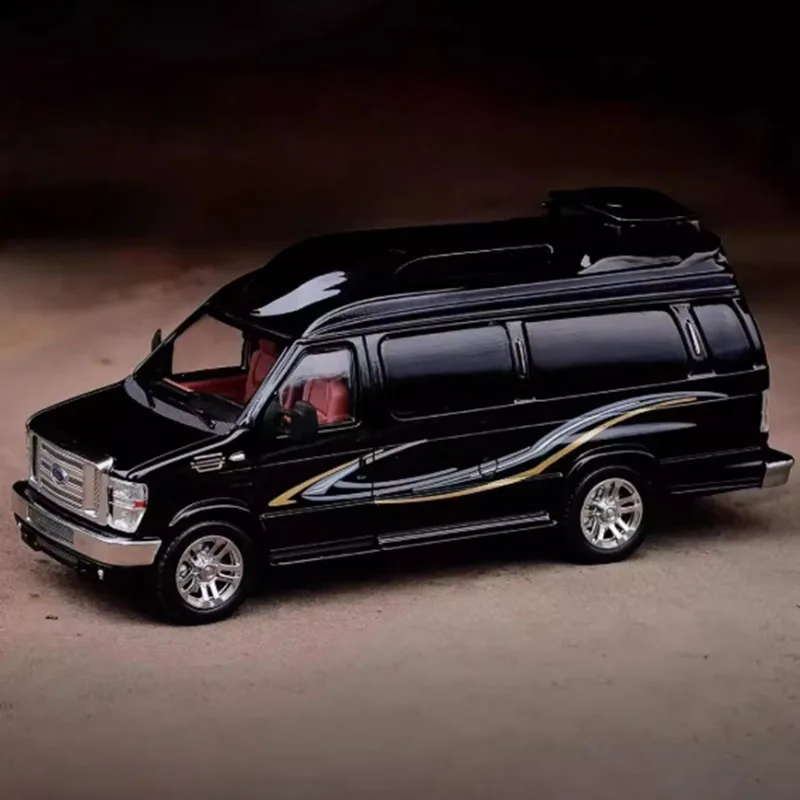 MK Miniaturen Diecast Legering 1/64 Ford E350 RV Legering Model Auto Simulatie Klassieke Collectie Statische Display Cadeau Decoratie