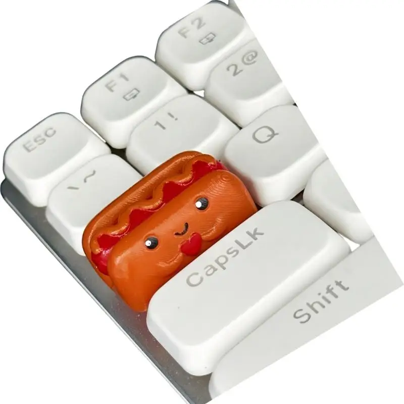 R53C Novelty Themed Resin Keycaps 3D Burger Fries Keycap For Gaming Keyboards