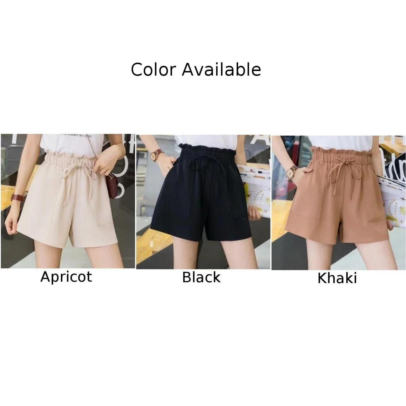 Workwear Women Pants Worn Outside Casual High-waisted Korean-style S-5XL Shorts Slim Solid Color Spring Summer