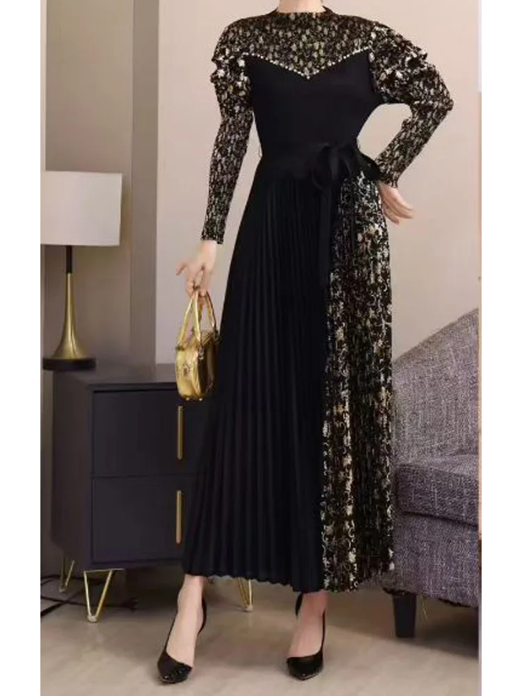ANLAN Prom Plus Größe Plissee Kleid Für Frauen Formale Elegante Abend Party Lange Kleider Weibliche Mode Kleidung 2025, Neue 2AN7619