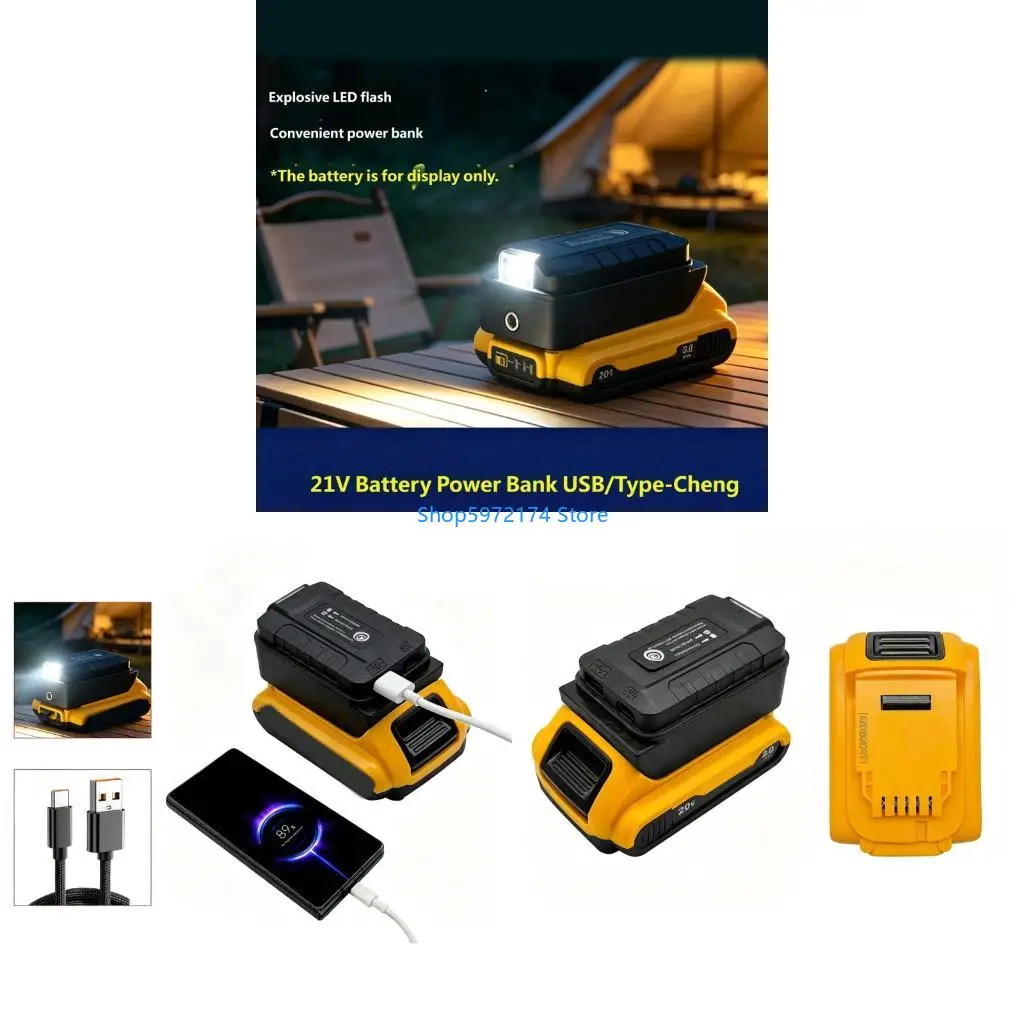 Y3NB Slide-On Battery Adapter with LED Lamp for Home and Yard Tasks