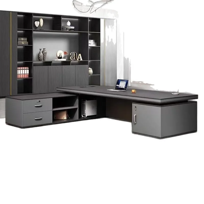 Office President's Desk Boss Desk and Chair Combination Modern Light Luxury Senior Manager Desk Commercial Class