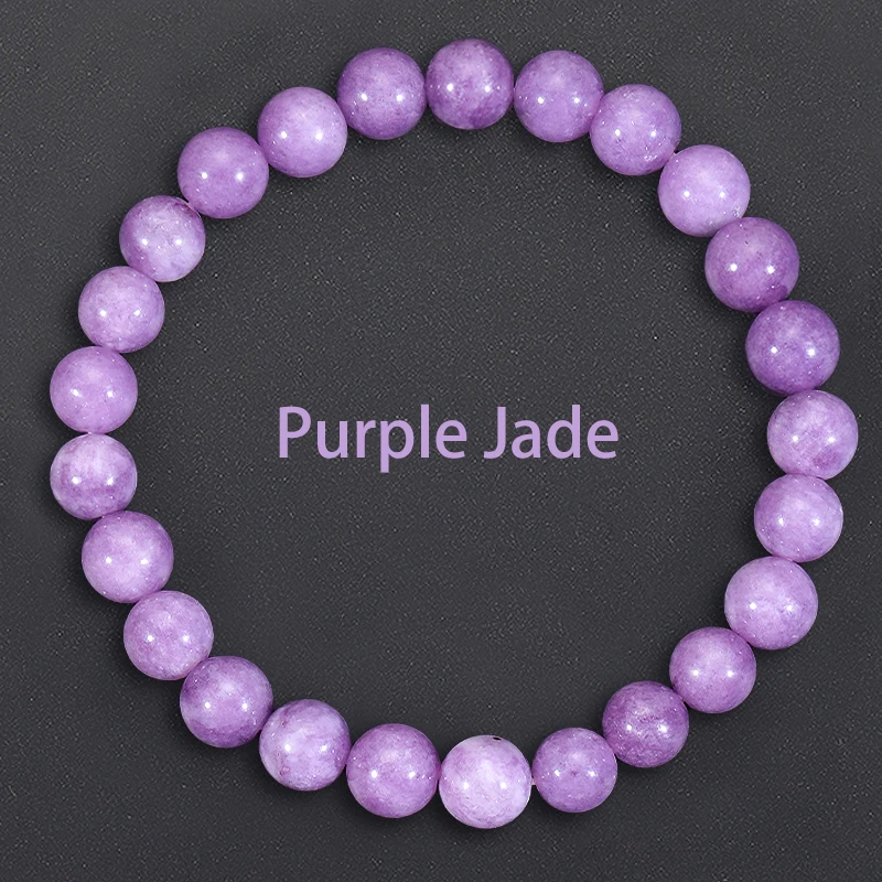 8mm Lila Jade Armband Männer Frauen Heilung Edelstein Edlen Schmuck Jade Armbänder Armreif Für Frauen