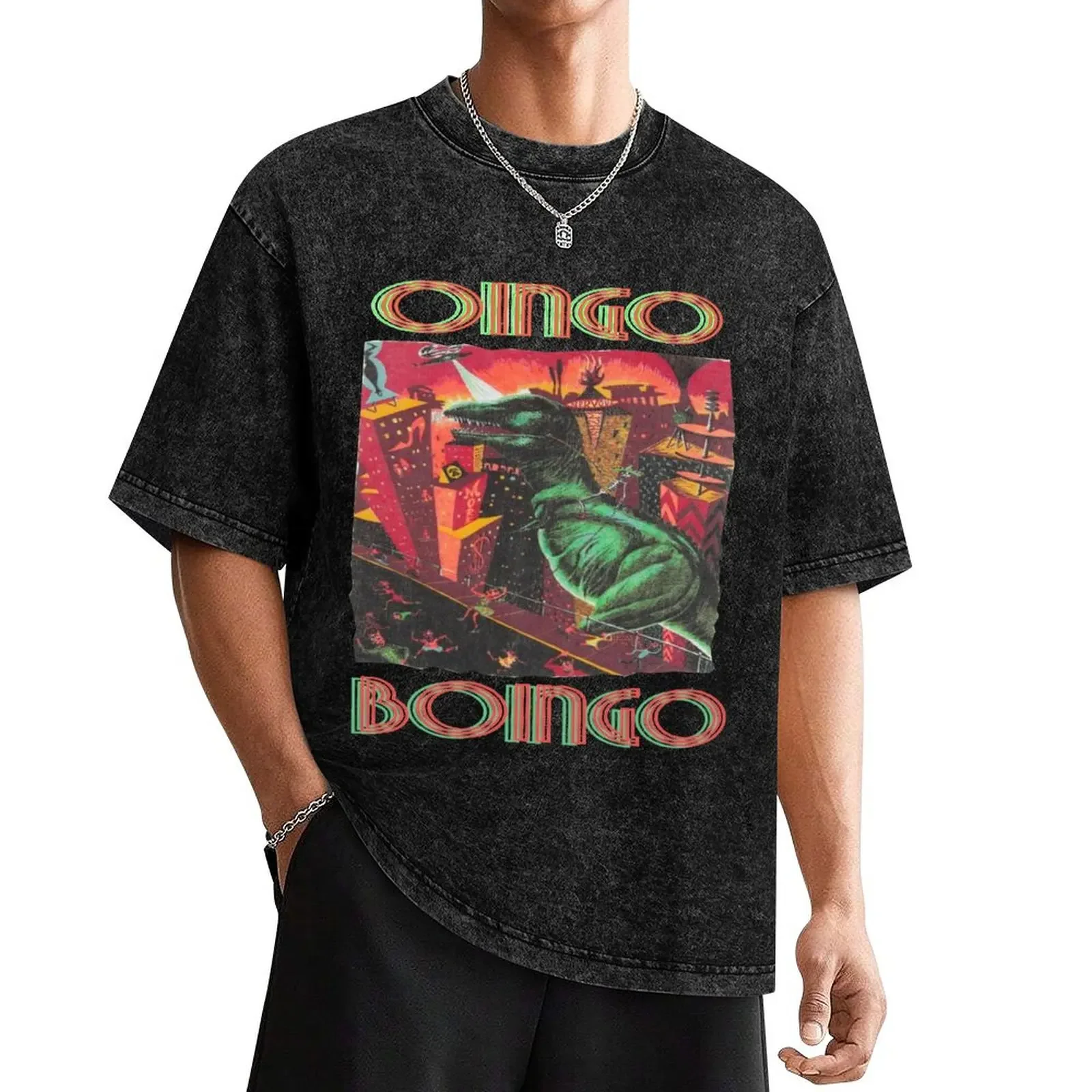 

Oingo Boingo - Retro Vintage Grunge look with Danny Elfman 1980s wave band - Dinosaur Ride T-Shirt