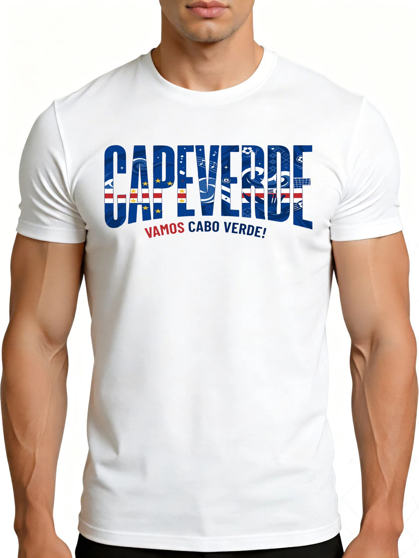 Men's Graphic T-Shirt - Breathable, Soft, Lightweight - Let's Go to Cape Verde - Retro Fun Graphic Casual Short Sleeve Summer Top, a Great Gift for Him