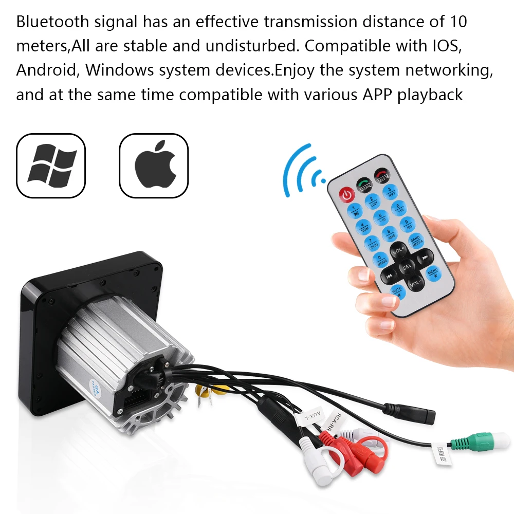 Waterproof Marine Stereo Bluetooth Radio Motorcycle Audio Boat Car MP3 Player Auto Sound System FM AM Receiver For SPA UTV ATV