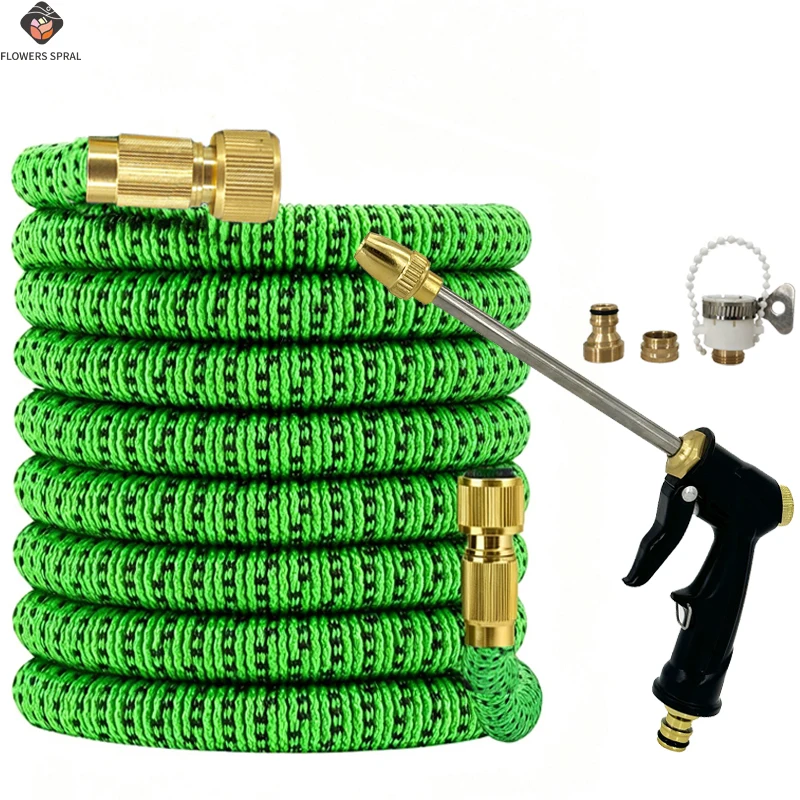 Expandable Garden Hose 25FT-125FT Long Pole Car Wash Water Gun Multi-Mode Car Wash Supplies Garden Watering Pipe