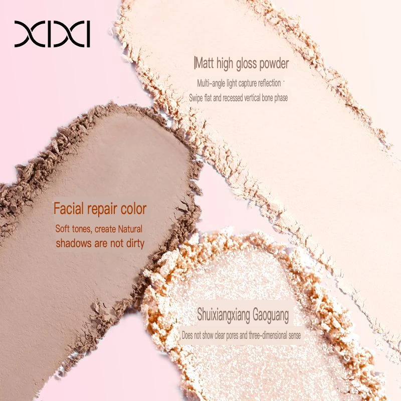 XIXI أحادية اللون الكنتوري القرص مجموعة الطبيعية ثلاثية الأبعاد ماتي الظل مسحوق كريم الأنف الظل اشراق عالية القرص
