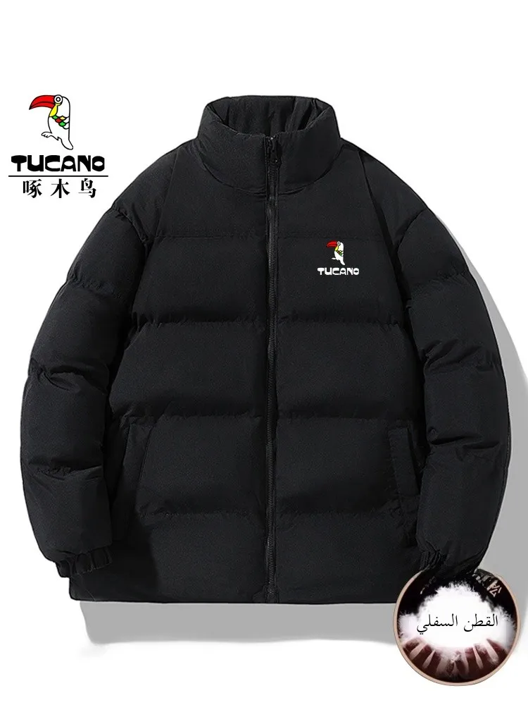 

TUCANO Men's Thiened down Cotton Jaet Winter Outerwear Stand Collar Warmth Youth Faion Zipper Decorated Anti-Static Tre...