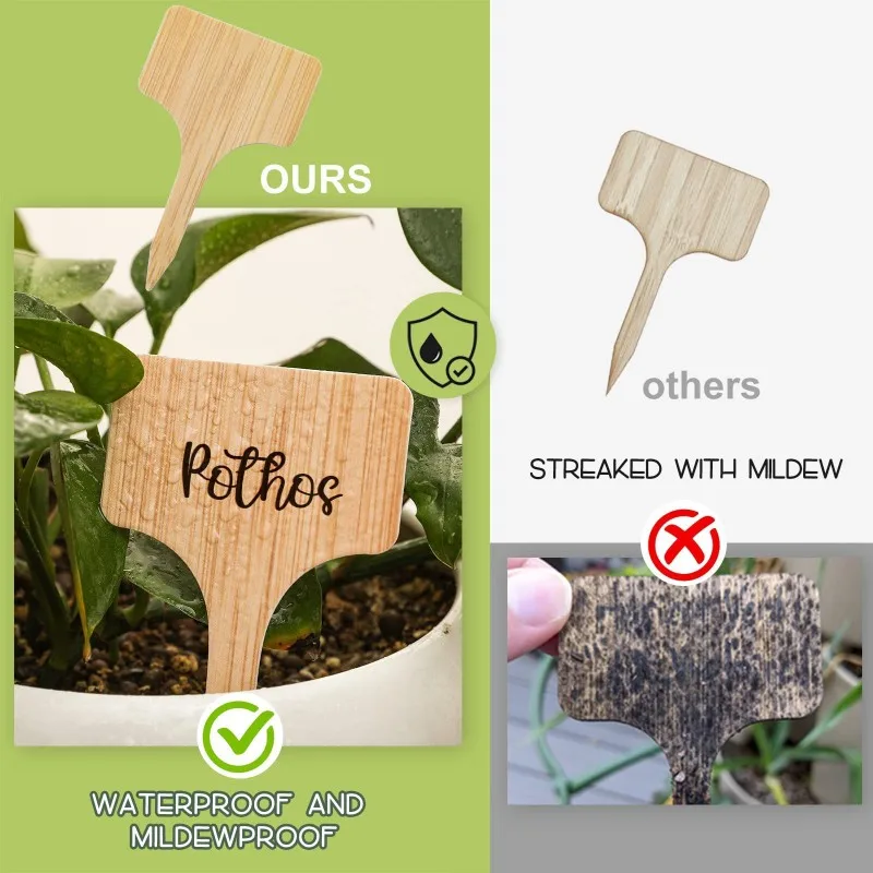 【THANKSGIVING DAY】Garden Sign For Outdoor Plant Labels- Waterproof T-Type Plastic Tags(100Pcs) With Marker Pen, 3.9