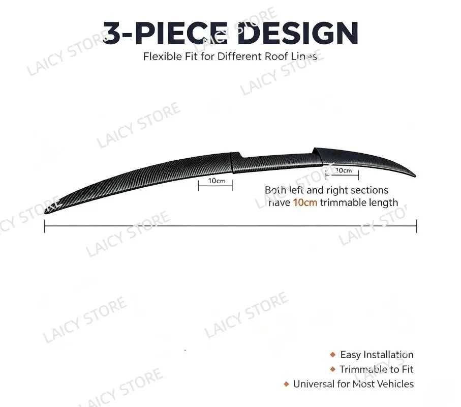 LAICY 3Pcs For F80 M3 & F30 3 Series 325xi 328i Car Rear Bumper Trunk Lip Spoiler Roof Tail Wing Adjustable Deflector Splitter