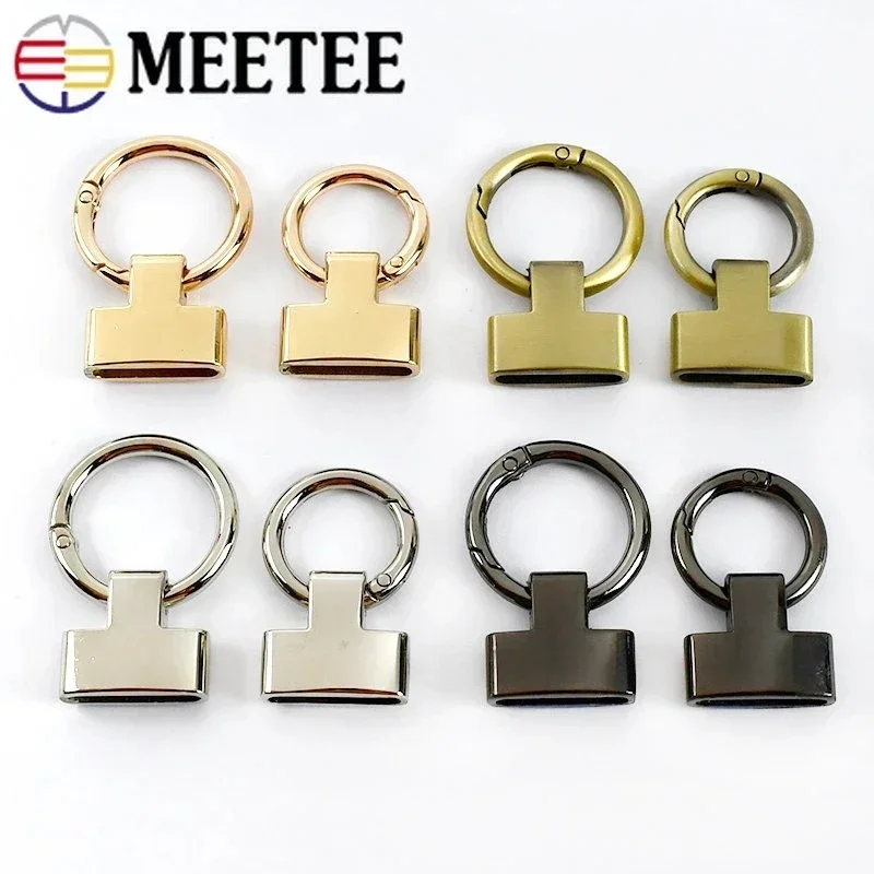 2/5/10Pcs Meetee 20/25mm Metal Ring Keychain Buckle Spring Detachable Clasp Handbag Tassel Bell Connector DIY Hardware Accessory