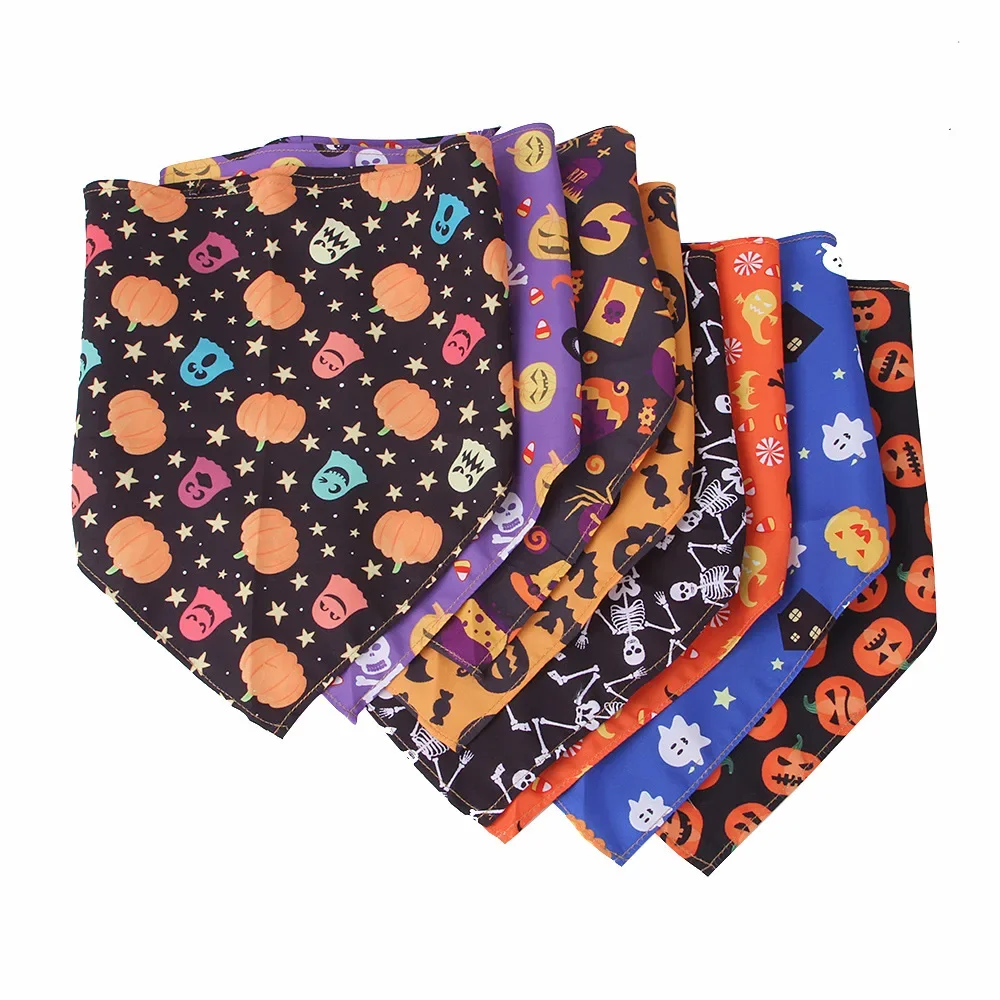 Pet Halloween Triangle Scarf Dog Drool Scarf Cat Neck Cover Bib Scarf Pet Accessory