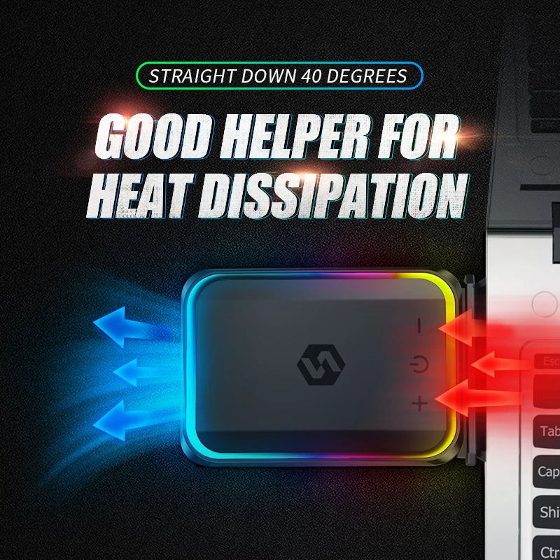 Quiet Super Vacuum Fan Air-cooled New Design Notebook Cooling Radiator for All Size Laptops Cooling Pad Adjustable Laptop Cooler