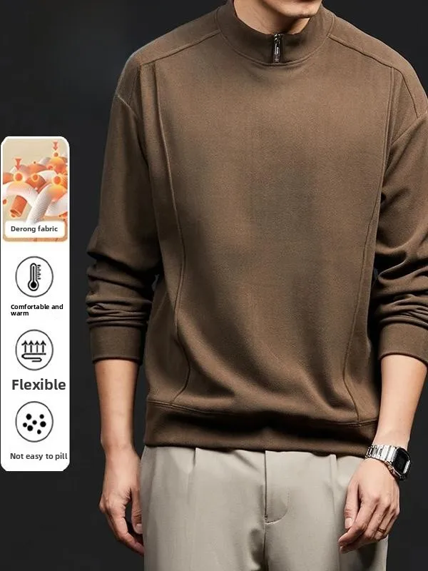 

Pierre Cardin Men's Long Sve Sweatirt Double-sided Fce Casual Comfortable Busin Warm Base Layer irt