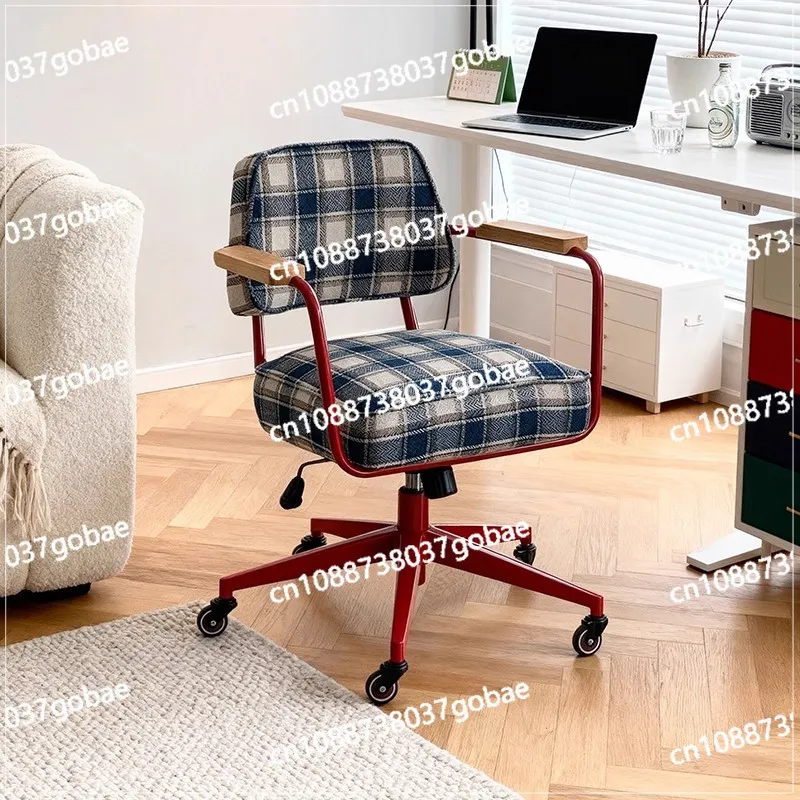 كرسي كمبيوتر قابل للرفع لغرفة المعيشة وغرفة النوم وغرفة الدراسة على الطراز القديم كرسي مكتب حديث للترفيه بذراعين