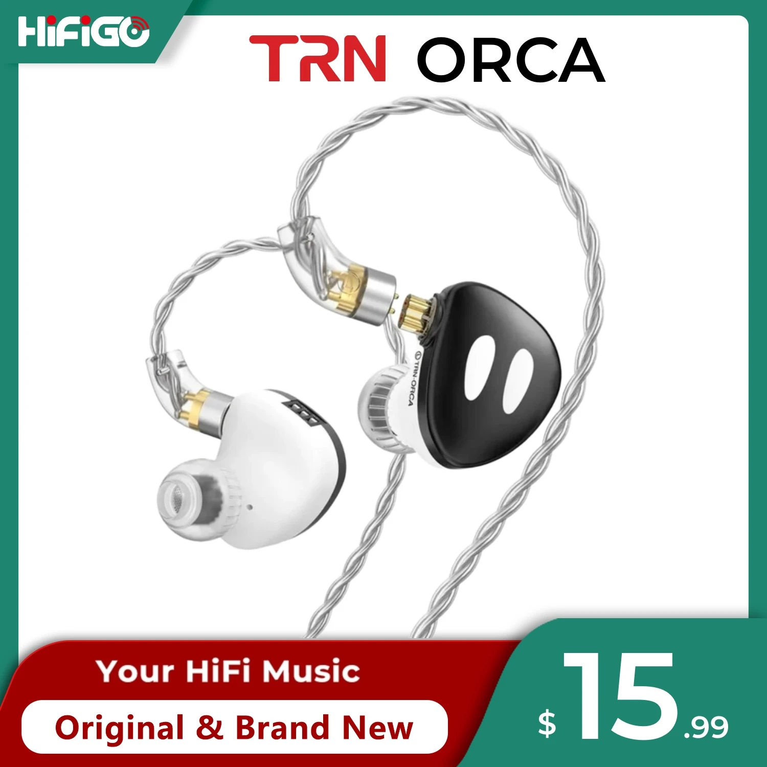 Динамические наушники TRN орка, высокопроизводительные динамические наушники-вкладыши IEMs со съемным кабелем, Переключатель настройки гарнитура