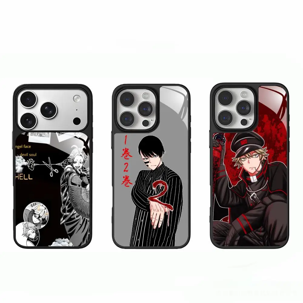 Coque de téléphone magnétique texturée antidérapante avec icônes Anime Tougen Anki pour iPhone 17/16e/15/14/13/12/11 Pro Max Plus