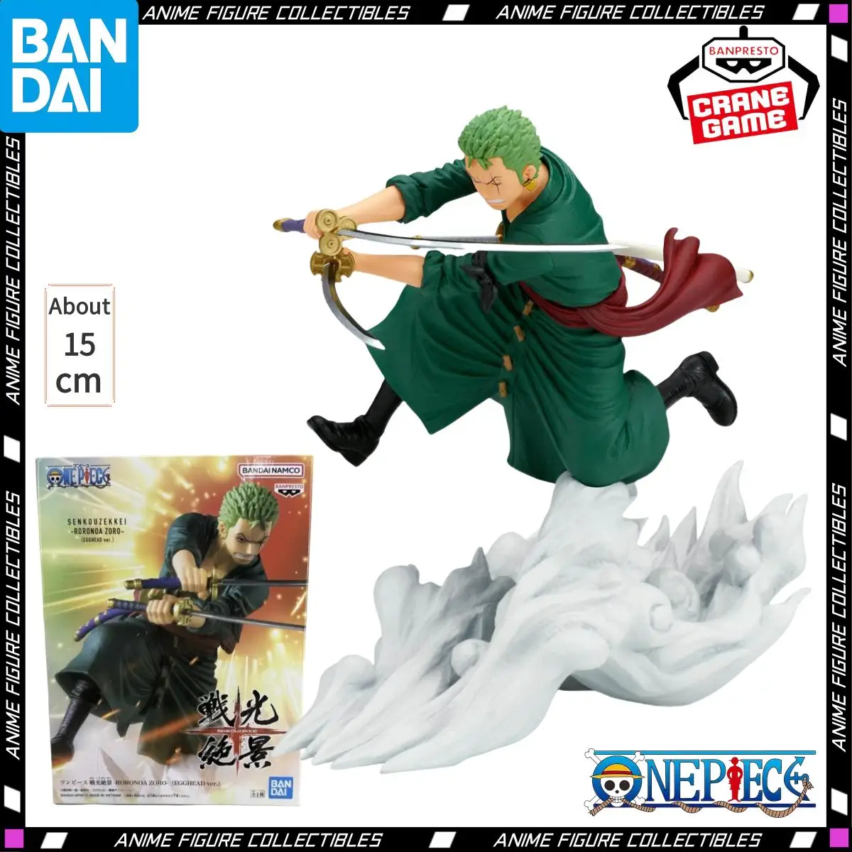 

In Stock Original BANDAI BANPRESTO SENKOUZEKKEI Roronoa Zoro Figure ONE PIECE Anime Action Figures PVC Collection Kids for Toys