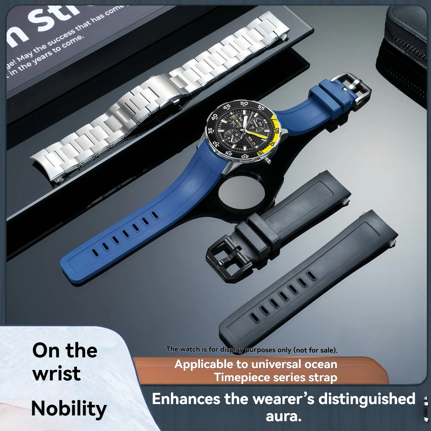 Suitable for IWC Aquatimer marine timepiece IW356802/376705 quick release fluorine rubber watchband replacement accessories