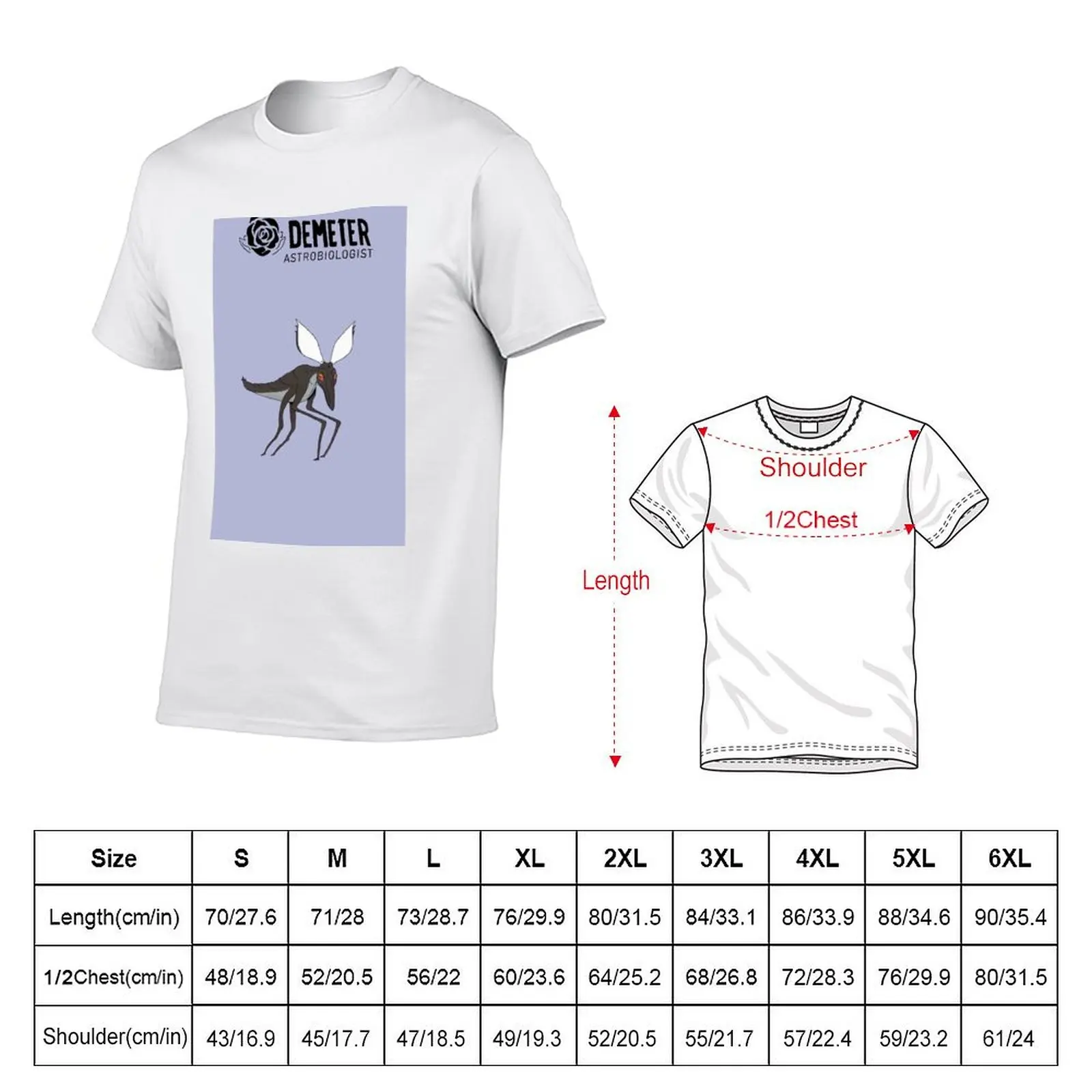 Demeter astrobiology solar creature T-Shirt Casual Simple Design Short Sleeve Shirt