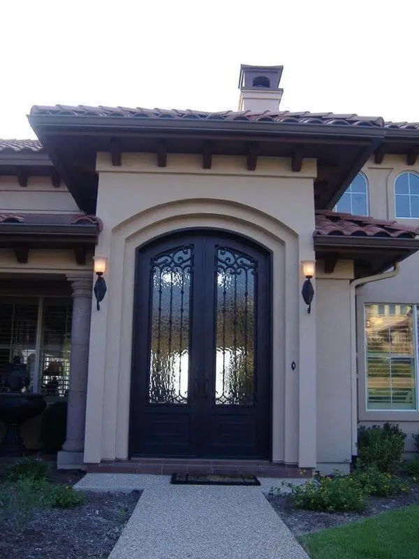 Luxury House Design Door Main Security Front Entrance Gate Double Wrought Iron Door French Iron Doors Exterior