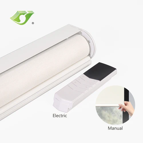 수동 및 전기 롤러 블라인드, 두 가지 시스템, 사용자 정의 크기, 여러 색상, 세미 블랙 아웃 원단  Best5
