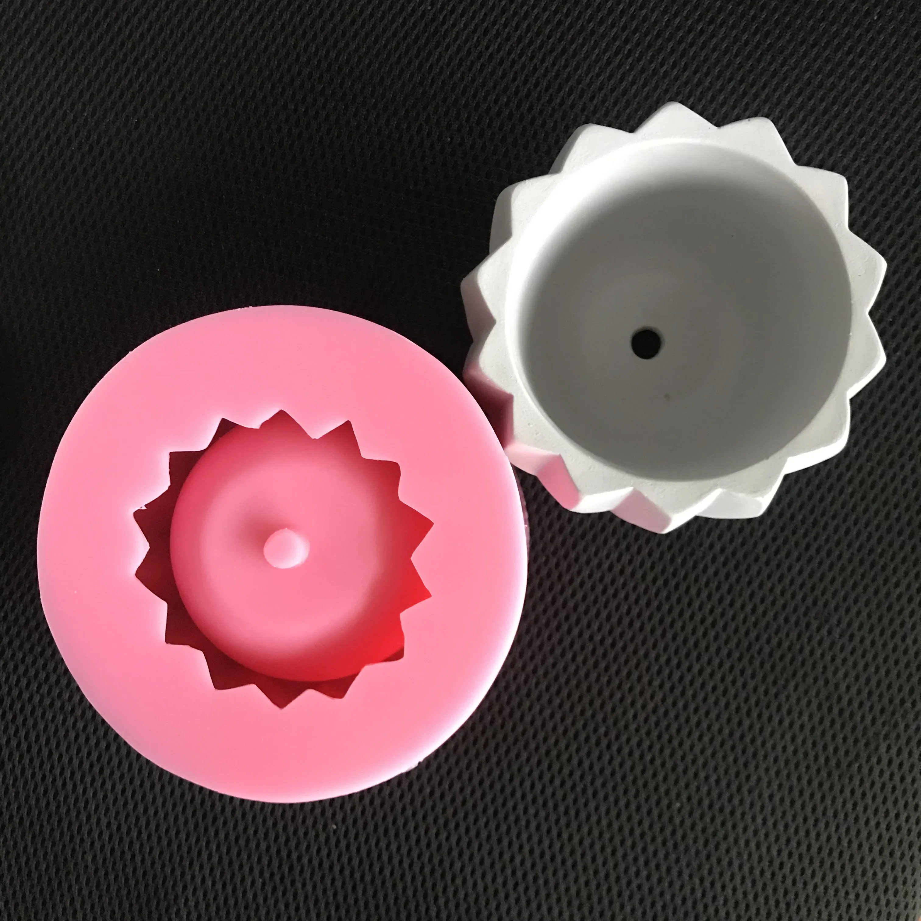 Big Cement Round Flower Vase Mould, Silicone Concrete Planter Pot Molds, Desktop Decorating