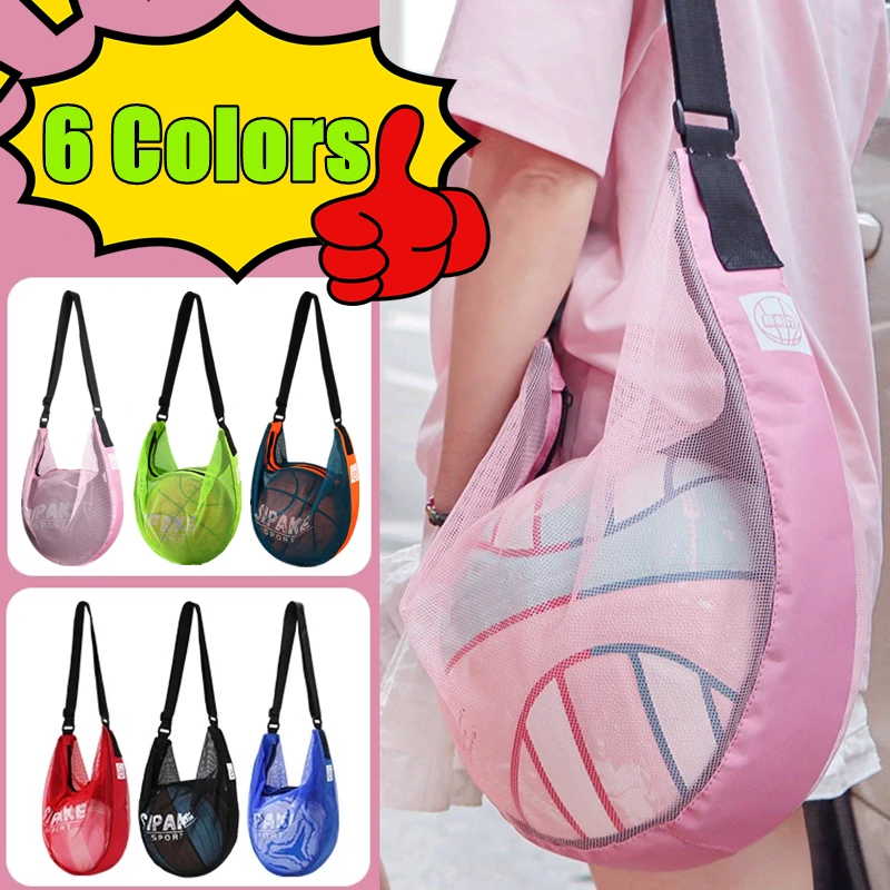 

New Oxford Cloth Basketball Bag Single Shoulder Crossbody Bag Football Training Storage Net Pocket Blue Ball Sport Equipment Bag