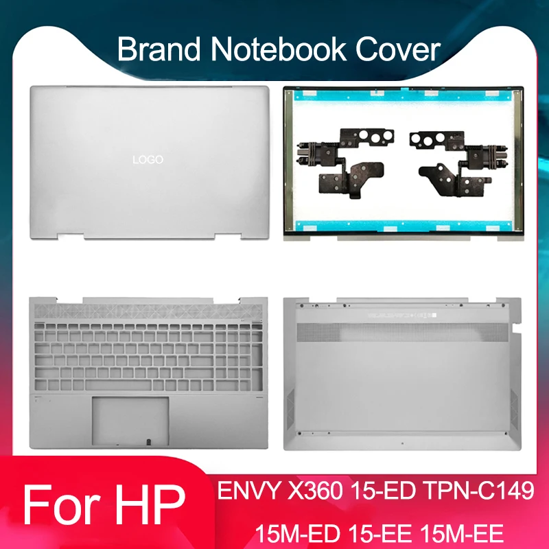 

New For HP ENVY X360 15-ED 15M-ED 15-EE 15M-EE TPN-C149 Laptop LCD Back Cover Front Bezel Hinges Palmrest Bottom Case Silvery