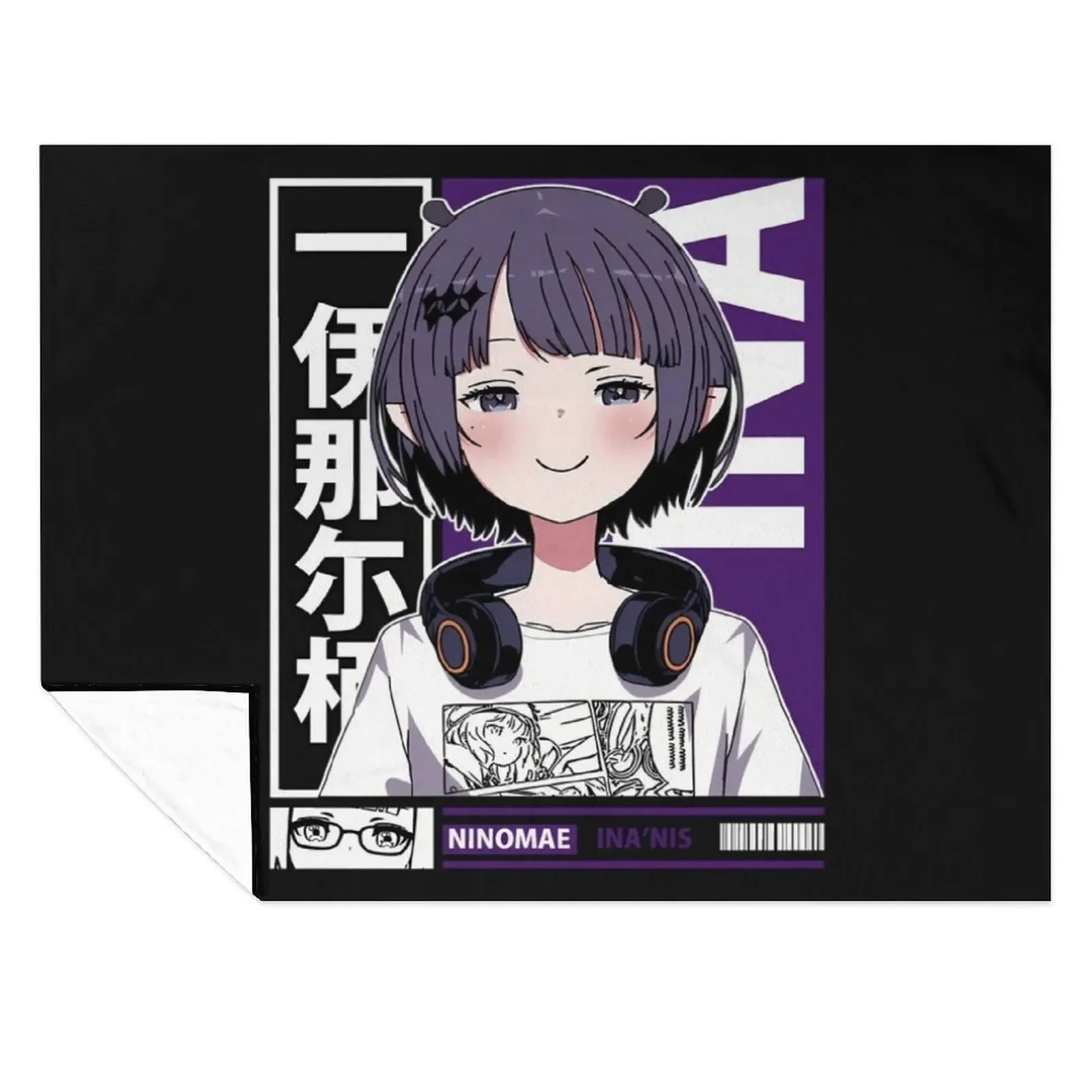 

Ninomae Inanis Ina Smug Throw Blanket Blankets Sofas Of Decoration Loose Baby manga Blankets