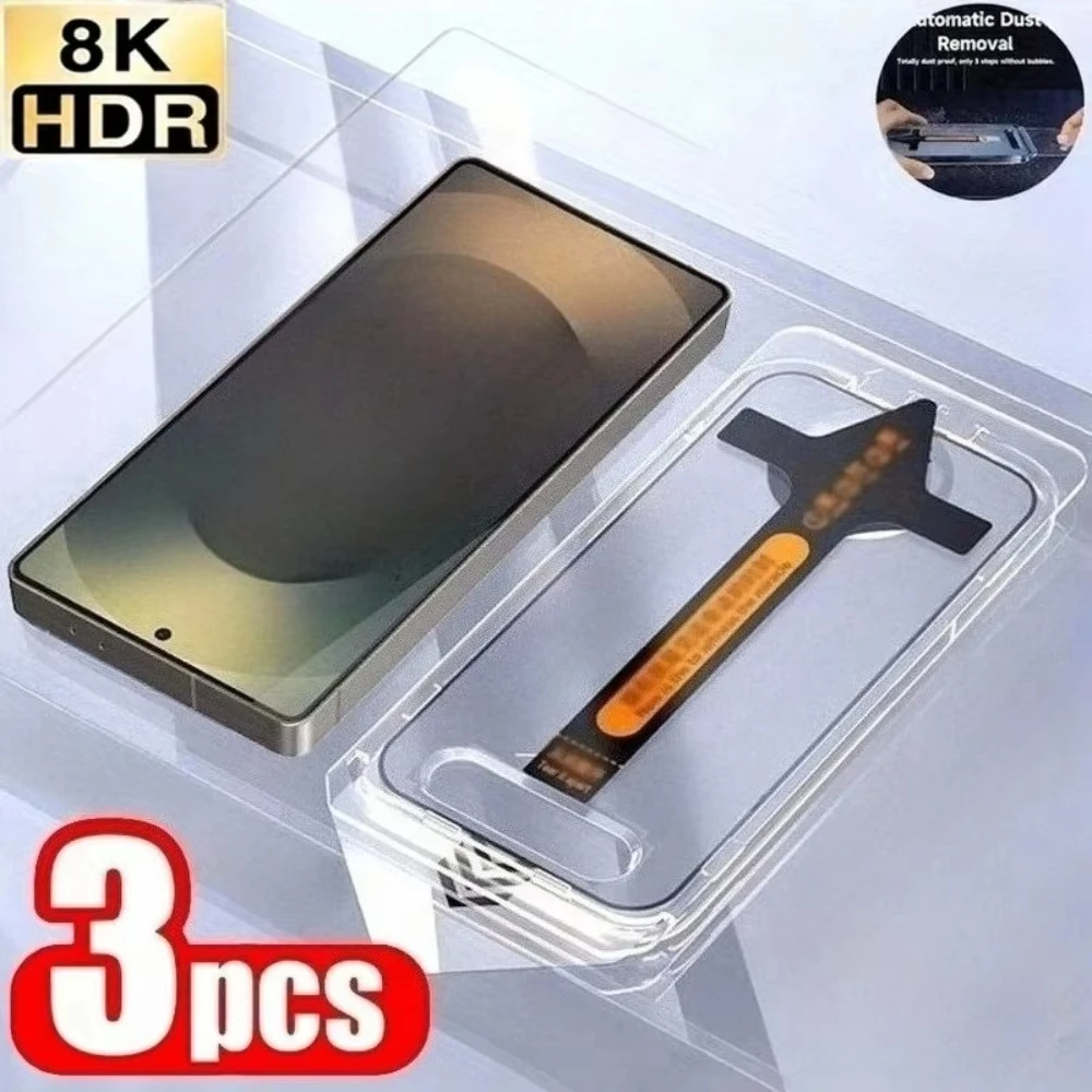 

1-3Pcs Easy Installation Tempered Glass For Samsung S26 S25 Ultra S24 S23 FE S22 Plus A73 A71 A72 A55 5G A54 A53 A34 M54 M51 M34
